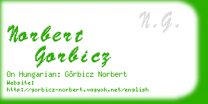 norbert gorbicz business card